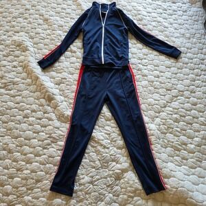 Original Use Navy Blue Tracksuit Set Zip JacketXS Jogger Pants S Red WhiteStripe